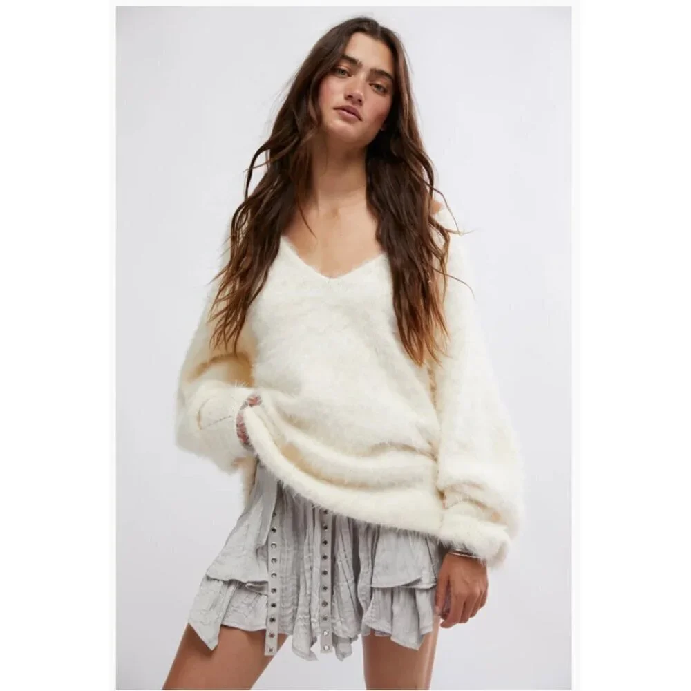 FREE PEOPLE Sparrow Pullover in Ivory Size Small
